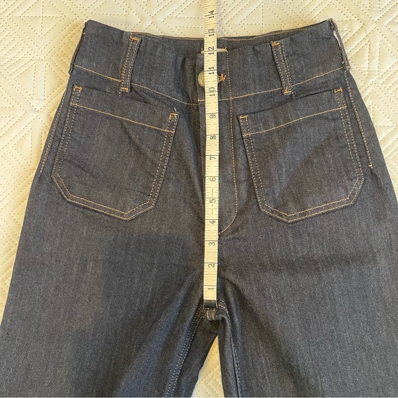 Maeve By Anthropologie The Colette Cropped Wide-Leg Jeans Size 29 Dark Denim - Picture 7 of 12